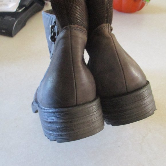 Earth Jordan brown  Leather  Ankle Boot Booties Women’s 9.5 D zip side - Picture 3 of 5